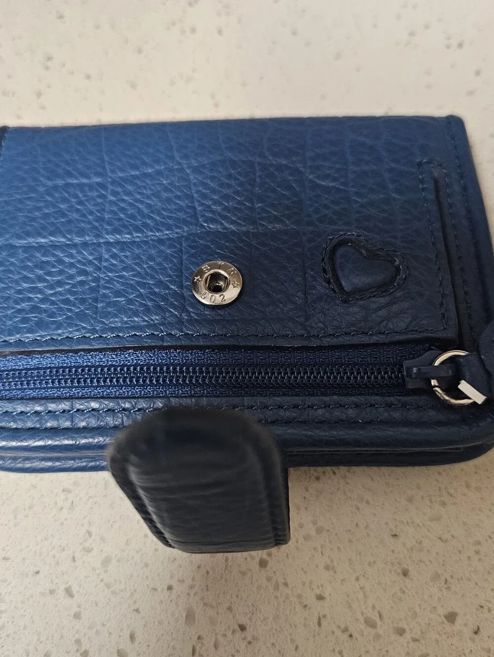 Brighton French Blue Leather Bellissimo Heart Small Wallet